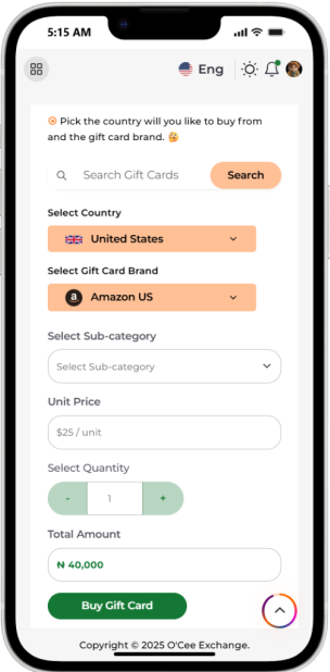 Buy Gift Card App Preview